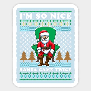 Santa Ugly Christmas Sweater Funny Humor Sticker